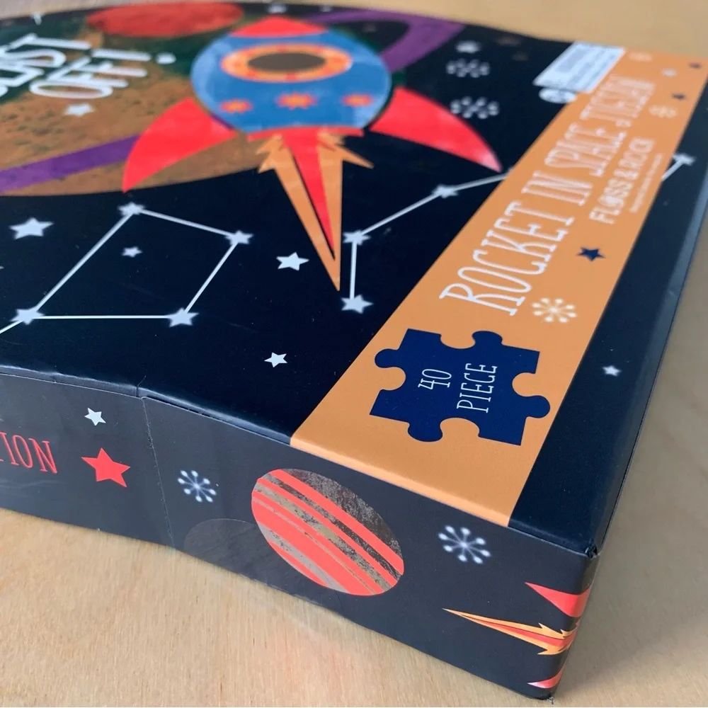NEW Floss and Rock 40-Piece Jigsaw Floor Puzzle - Rocket In Space